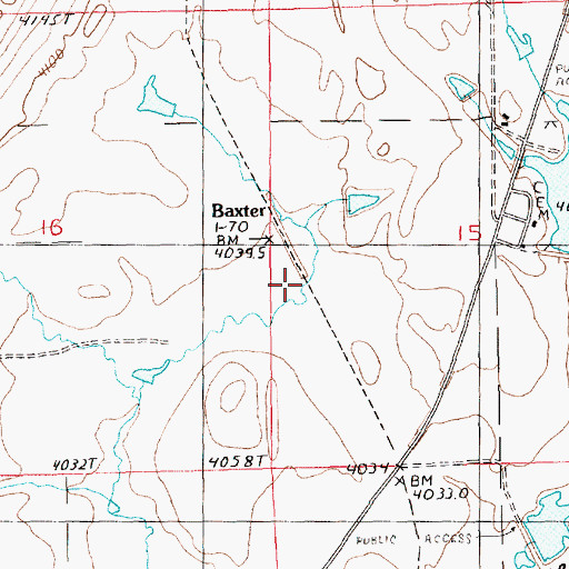 Topographic Map of Baxter, MT