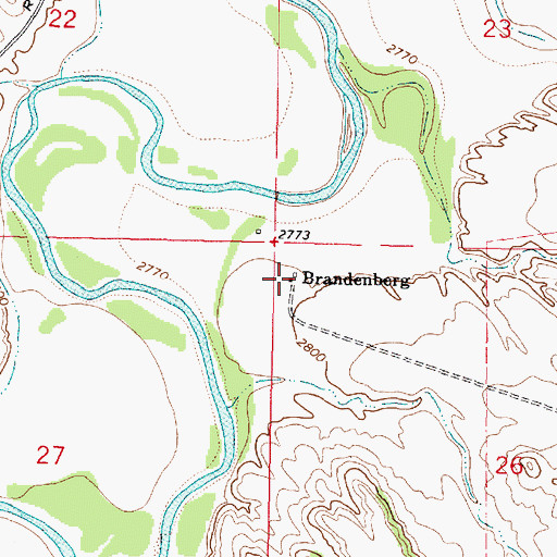 Topographic Map of Brandenberg, MT