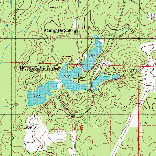 Topographic Map of Lake Wingfield Number Three Dam, AR