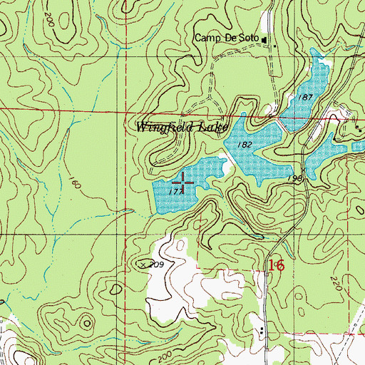 Topographic Map of Lake Wingfield Number Two, AR
