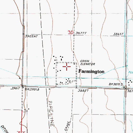 Topographic Map of Farmington, MT
