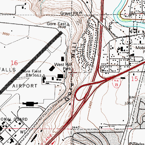 Topographic Map of Gore Hill, MT