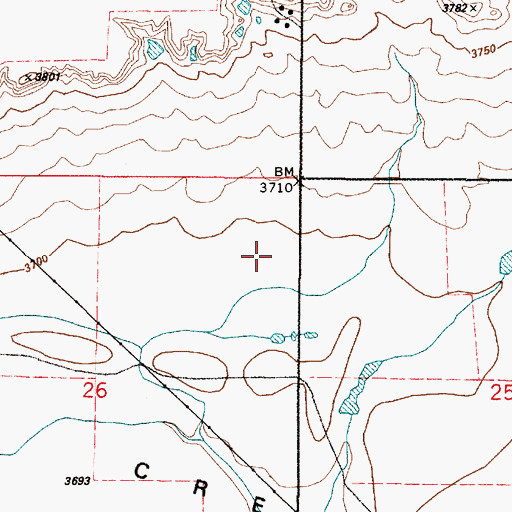 Topographic Map of Lake Creek Flat, MT