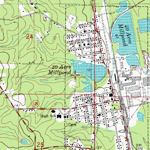Topographic Map of Arkansas Noname 56 Reservoir, AR