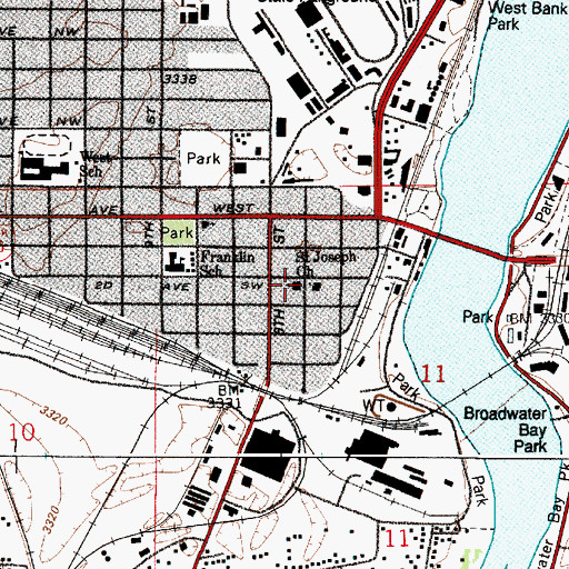 Topographic Map of Saint Joseph Church, MT