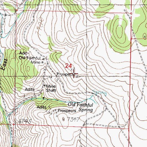 Topographic Map of Cable Mine, MT