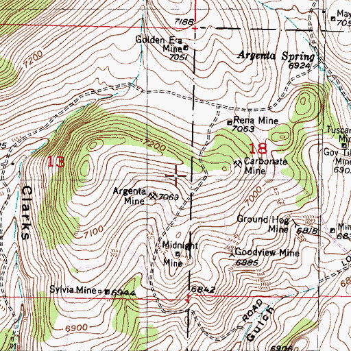 Topographic Map of Madison Mine, MT