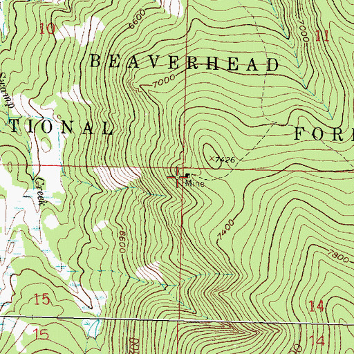 Topographic Map of Keystone Number 20 Mine, MT