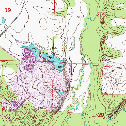 Topographic Map of Garner Lake Number One Dam, AR