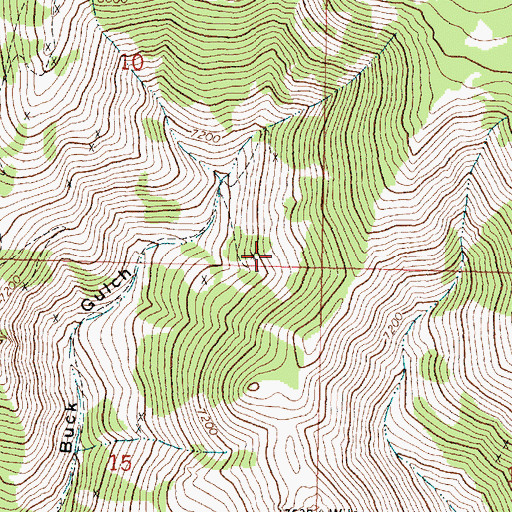 Topographic Map of Buck Gulch Mine, MT