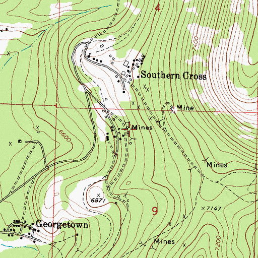 Topographic Map of Trilby Mine, MT