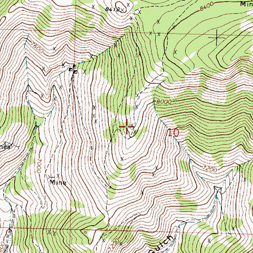 Topographic Map of SW NW Section 10 Mine, MT