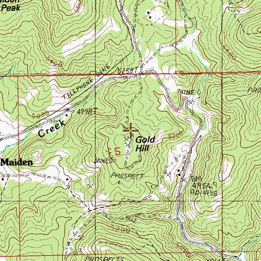 Topographic Map of Spotted Horse Mine, MT