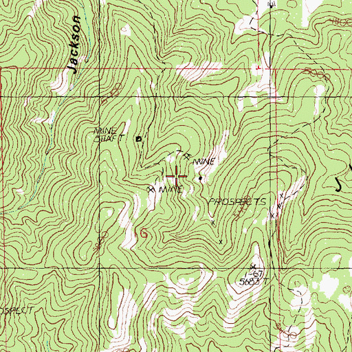 Topographic Map of Lower New Year Mine, MT