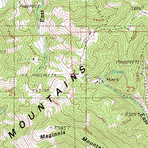 Topographic Map of East Fork Creek Number 3 Mine, MT