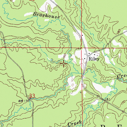 Topographic Map of Riley Lake, AR