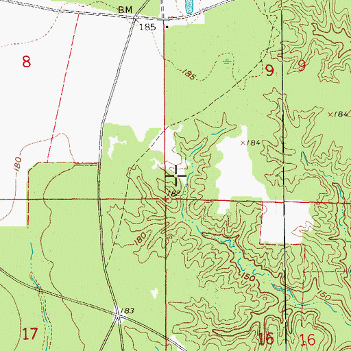 Topographic Map of Young Lake Dam, AR