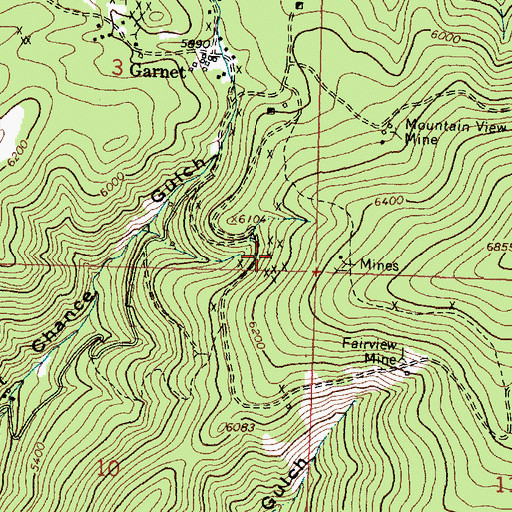 Topographic Map of Robert Emmet Mine, MT