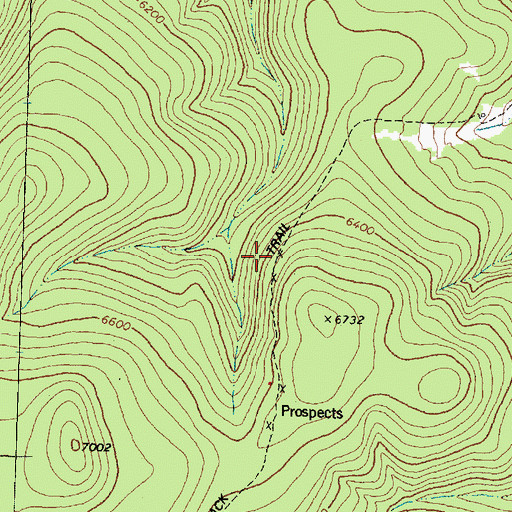 Topographic Map of Blue Bell Mine, MT