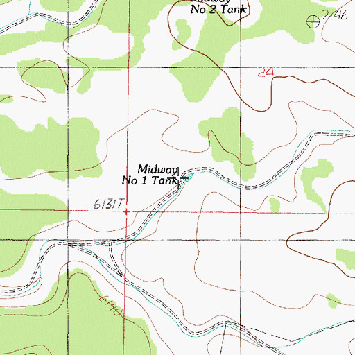 Topographic Map of Midway Number One Tank, AZ