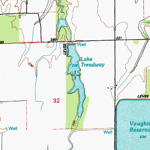 Topographic Map of Lake Treadway, AR