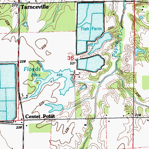Topographic Map of Arkansas Noname 127 Dam, AR