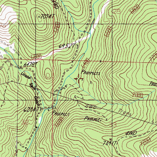 Topographic Map of Vera Marie Mine, MT