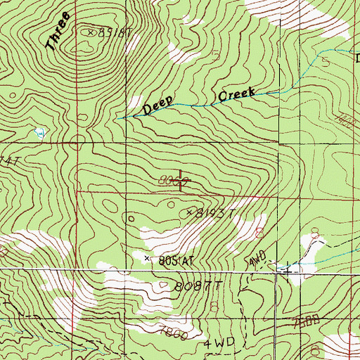 Topographic Map of Lady Nell/Ada Mine, MT