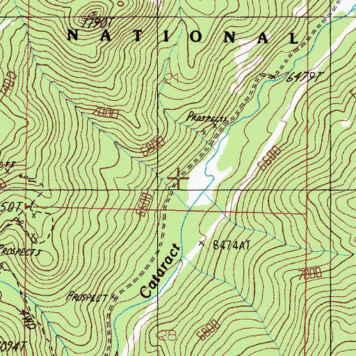 Topographic Map of Cataract Mine, MT