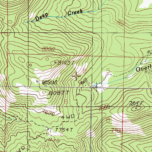 Topographic Map of Rocker/Ada Mine, MT