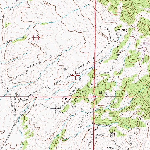 Topographic Map of SE SE Section 13 Mine, MT