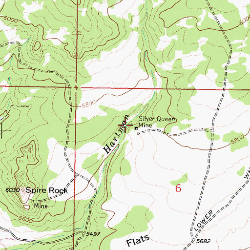 Topographic Map of Silver Queen Mine, MT