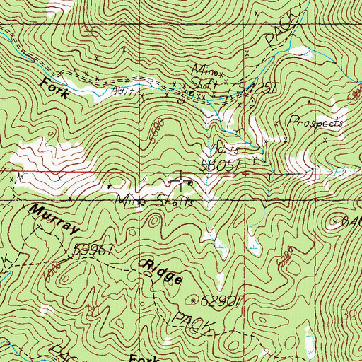 Topographic Map of Eagles Nest Mine, MT
