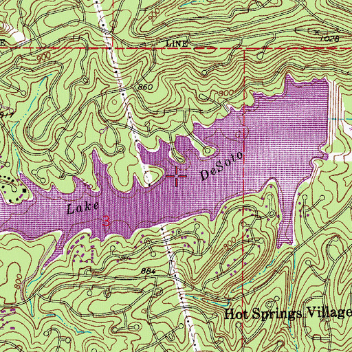 Topographic Map of Lake Desoto, AR