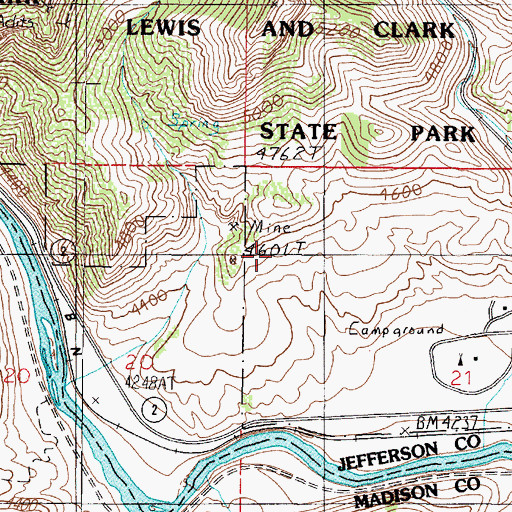 Topographic Map of NE NE Section 20 Mine, MT