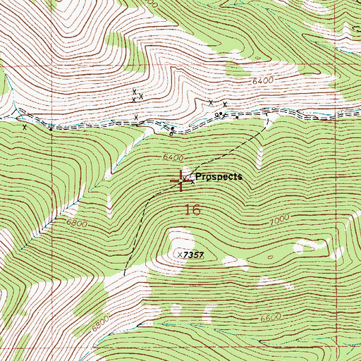 Topographic Map of SE NW Section 16 Mine, MT