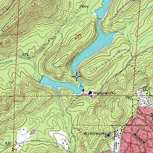 Topographic Map of Dillon Dam, AR