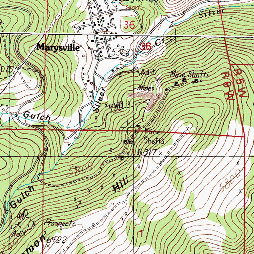 Topographic Map of Drumlummon Millsite, MT