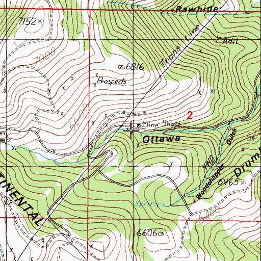 Topographic Map of Emma Miller Mine, MT