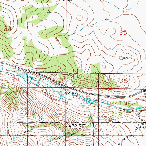 Topographic Map of Silver Creek Placer Mine, MT