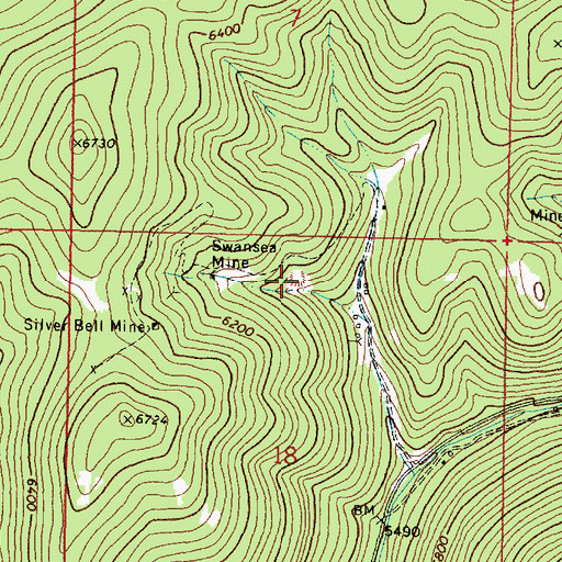 Topographic Map of Swansea Tailings, MT