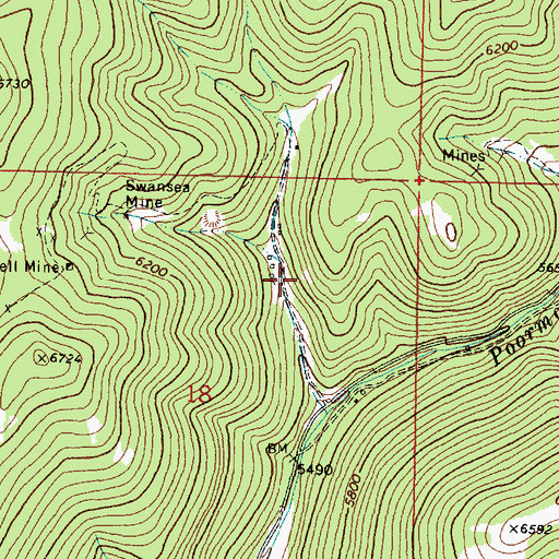 Topographic Map of Mill Site Mine, MT