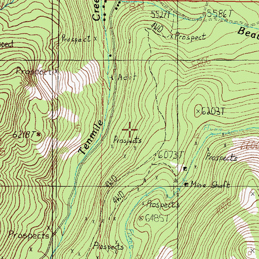Topographic Map of Jumbo, MT