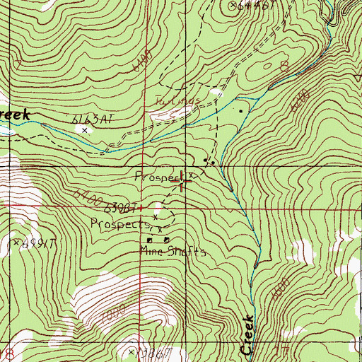 Topographic Map of Monte Cristo Mine, MT