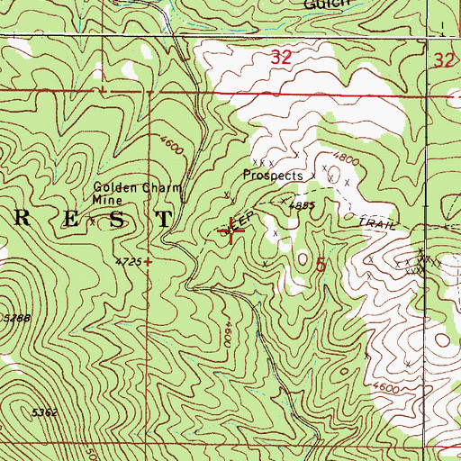 Topographic Map of N Section 5 Prospects Mine, MT