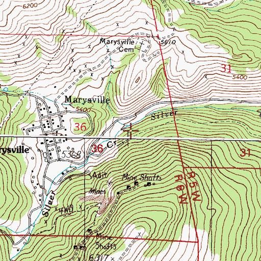 Topographic Map of Last Hope Mine, MT