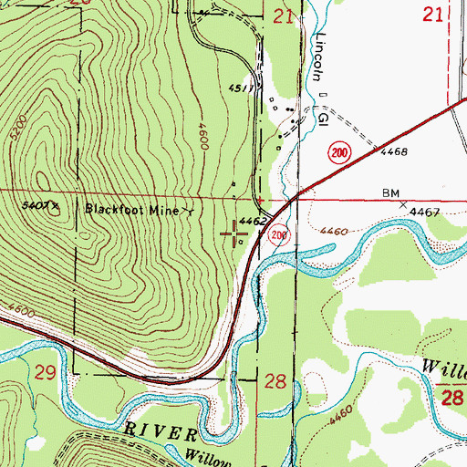 Topographic Map of Blackfoot Tailings, MT