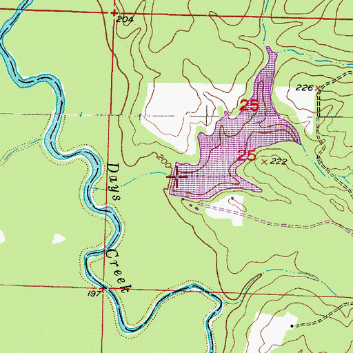 Topographic Map of Crabtree Lake Dam, AR