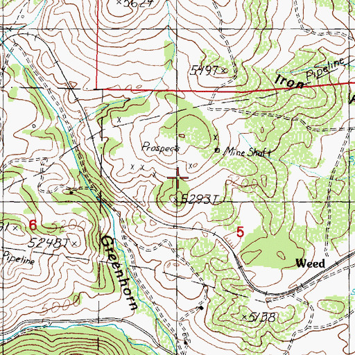 Topographic Map of Limestone Ridge Mine, MT