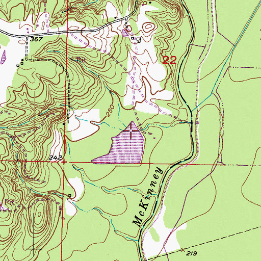 Topographic Map of Hensley Lake Dam, AR